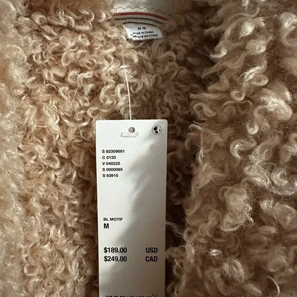 UO Patchwork Penny Lane Faux Shearling Long Coat Size Medium - Picture 5 of 5